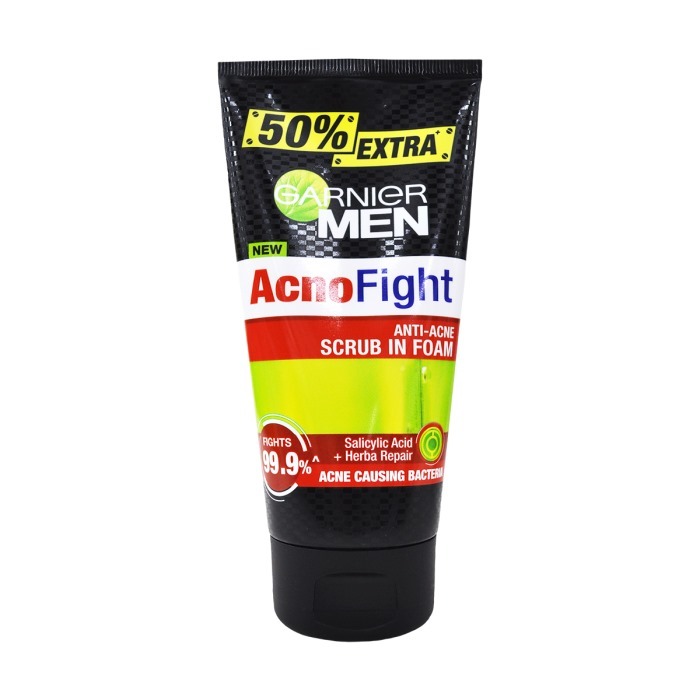 GARNIER Men Face Wash Acno Fight Scrub In Foam 150g THAILAND 360309220