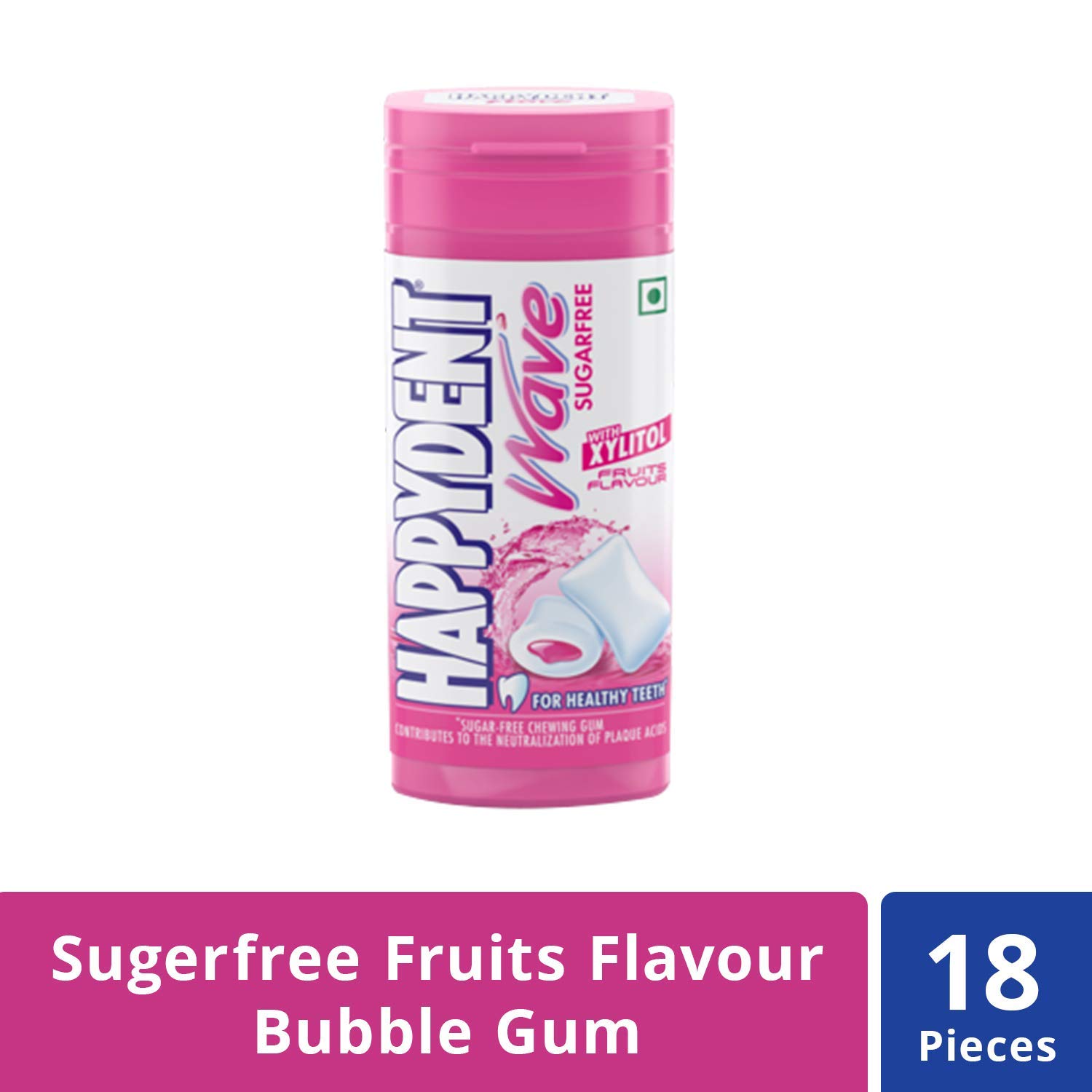 Happydent Wave Xylit Sugarfree Chewing Gum - Fruit Flavour, 30.6g INDIAN -292992572