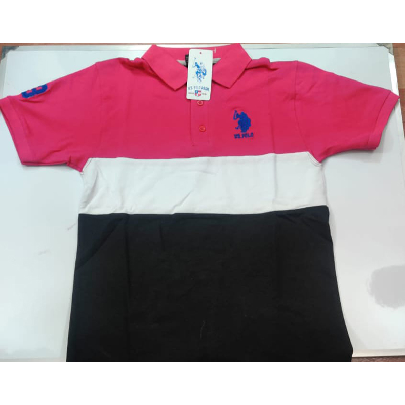 U.S. Polo Tshirt- PINK Tricolour Size - XL