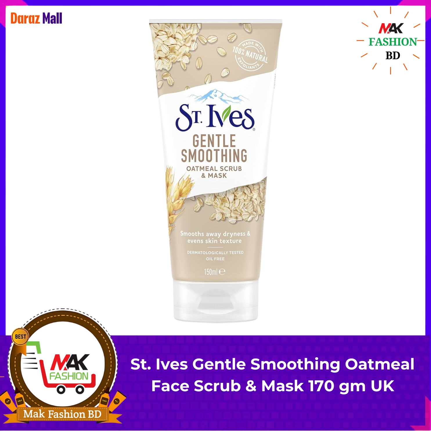 St. Ives Gentle Smoothing Oatmeal Face Scrub & Mask 170 gm UK -257943168