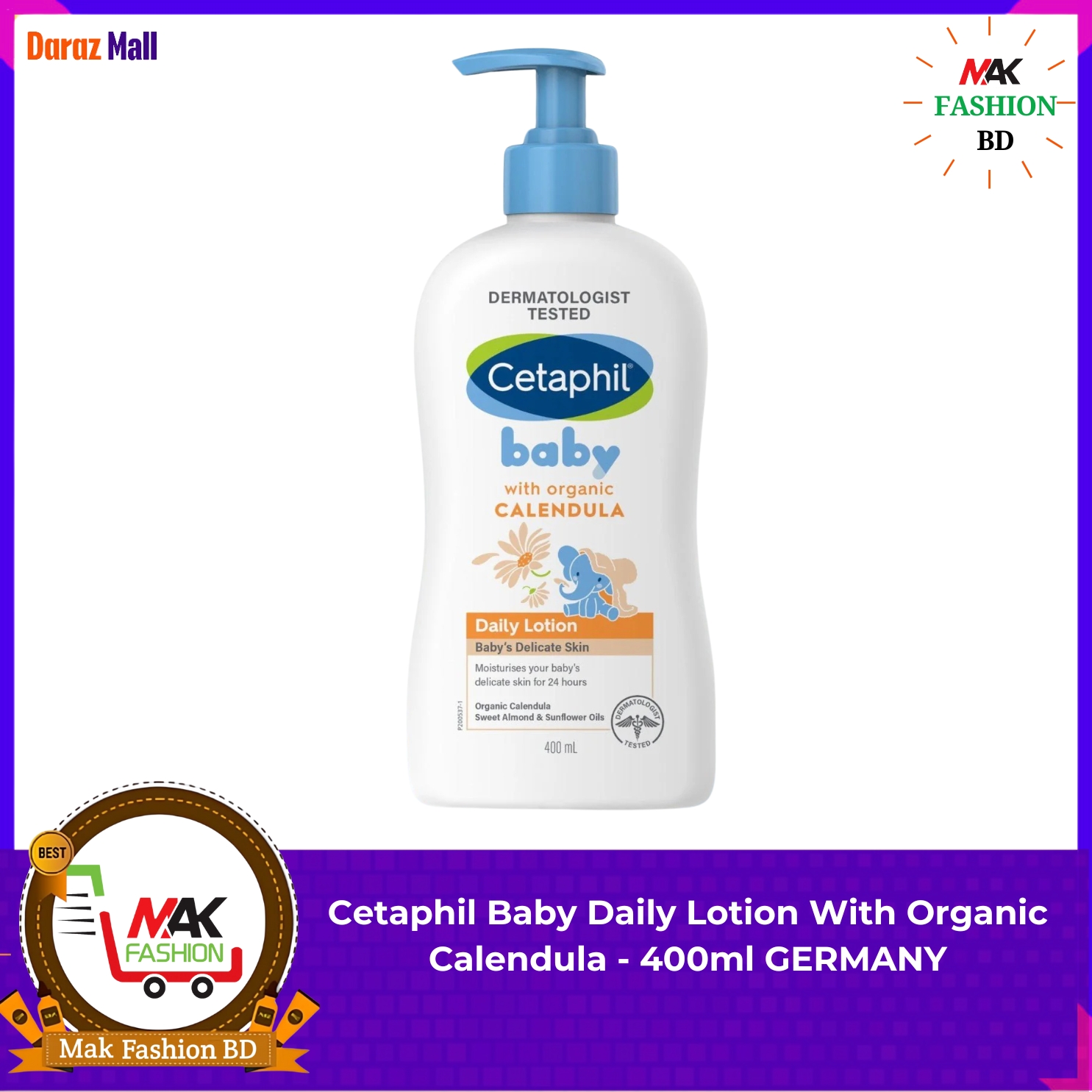 Cetaphil Baby Daily Lotion With Organic Calendula 400ML GERMANY  275919200