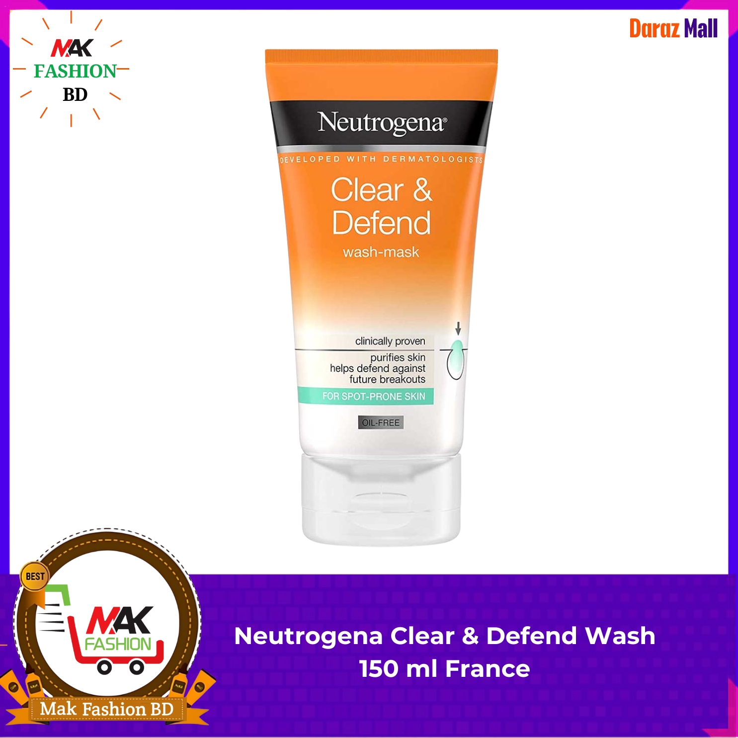 Neutrogena Clear & Defend Wash-Mask, 150 ml France 308610017