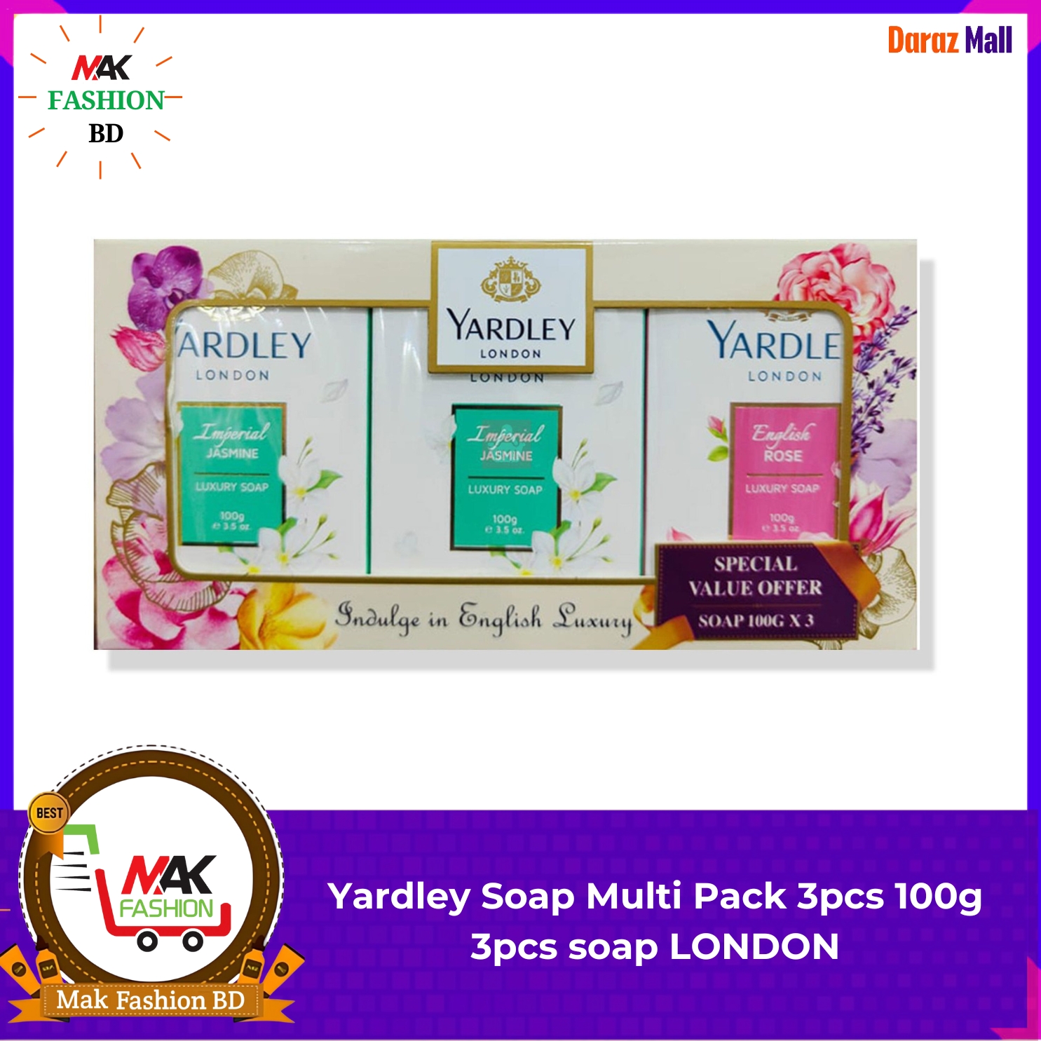 Yardley Soap Multi Pack 3pcs 300g LONDON -308783298