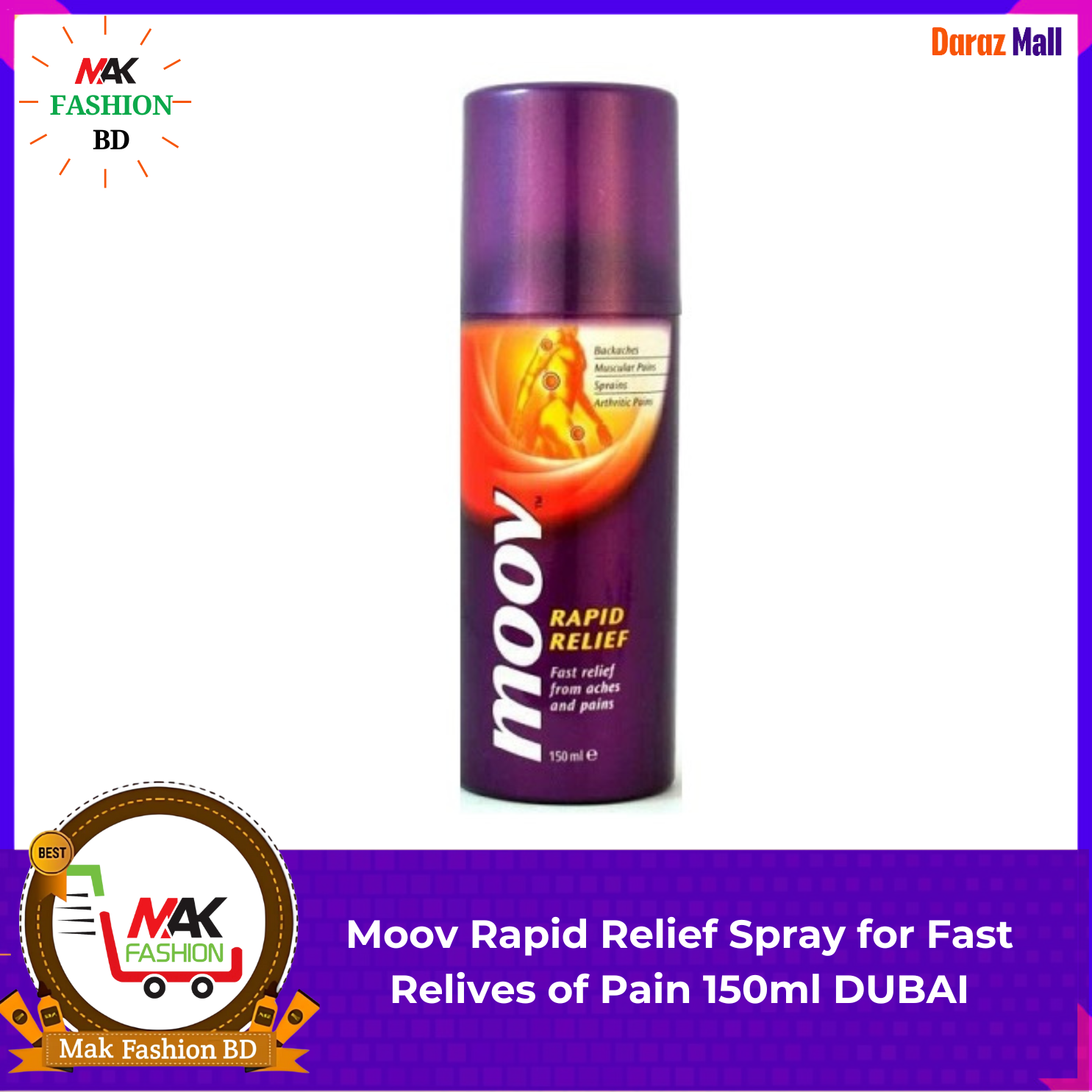 Moov Rapid Relief Spray for Fast Relives of Pain 150ml DUBAI 317309801