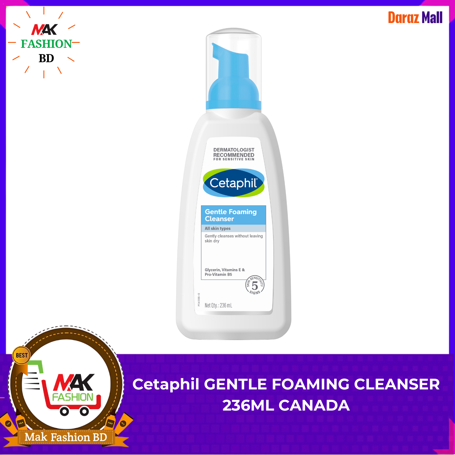 Cetaphil GENTLE FOAMING CLEANSER 236ML CANADA 318645448