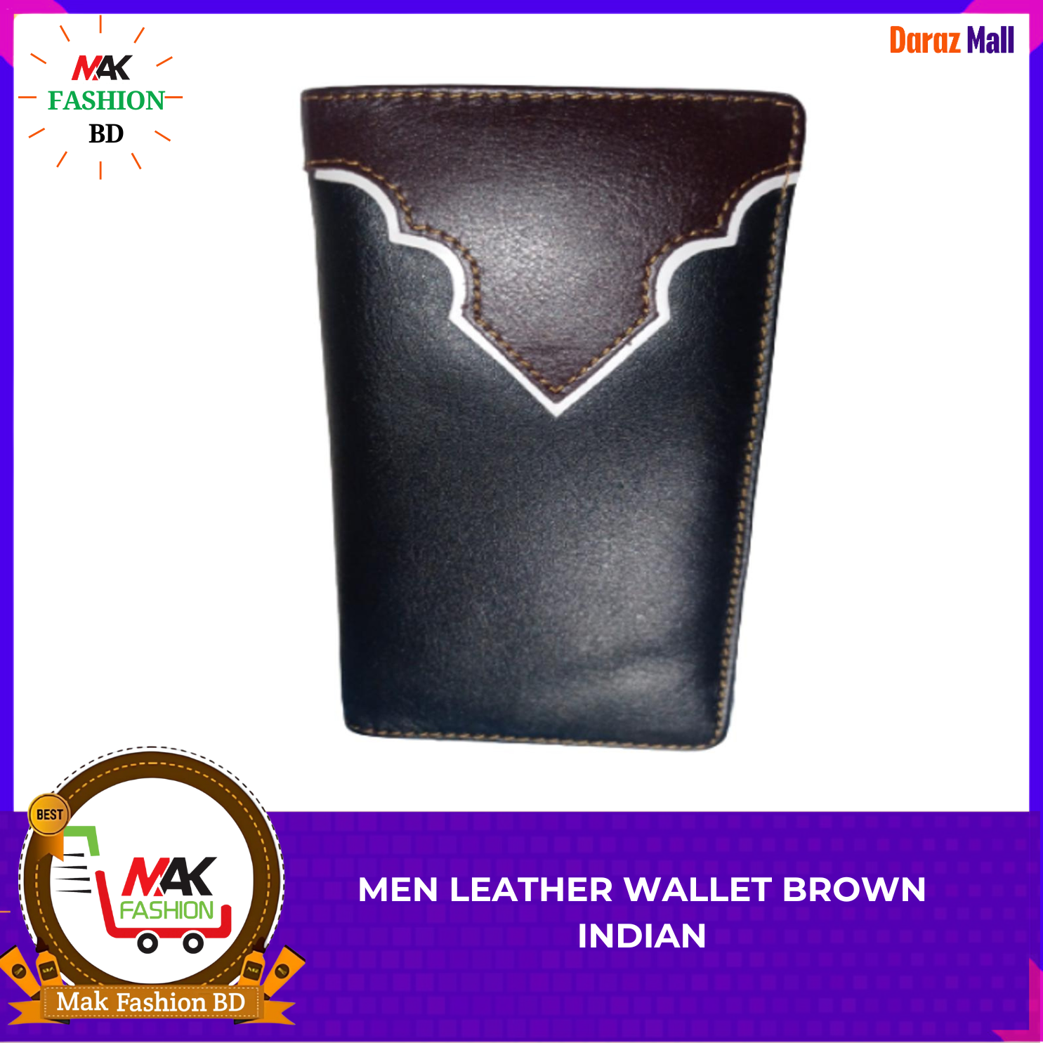 MEN LEATHER WALLET BROWN 20834 INDIAN 320044790