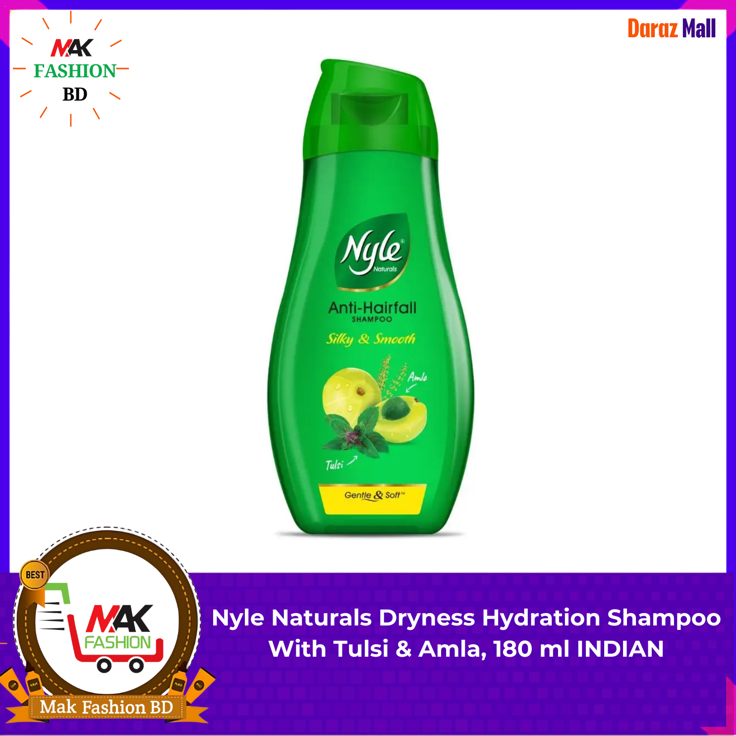 Nyle Naturals Dryness Hydration Shampoo With Tulsi & Amla 180ml INDIAN 324346267