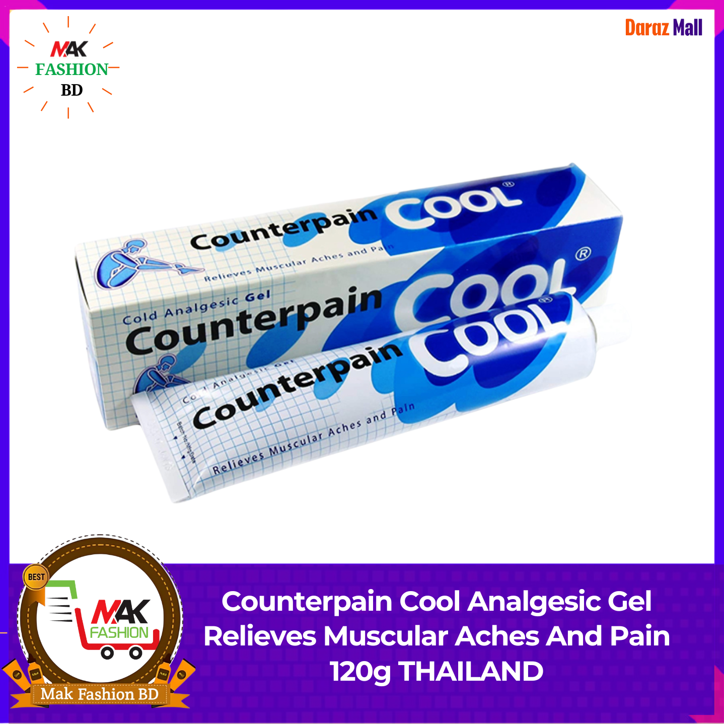 Counterpain Cool Analgesic Gel Relieves Muscular Aches And Pain 120g THAILAND  325224788