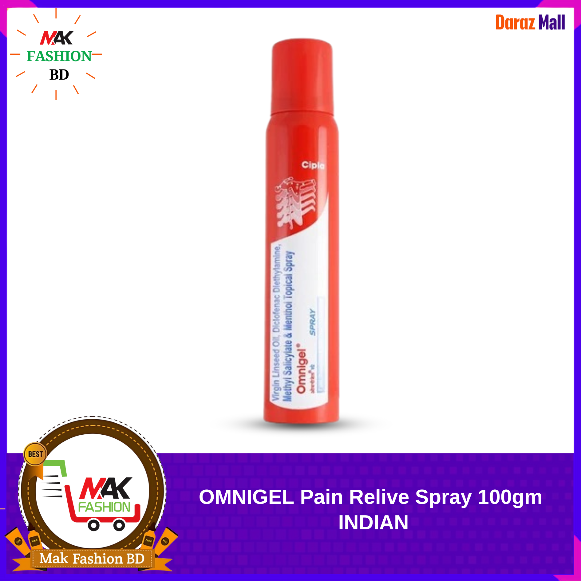 OMNIGEL Pain Relive Spray 100gm INDIAN  327726780