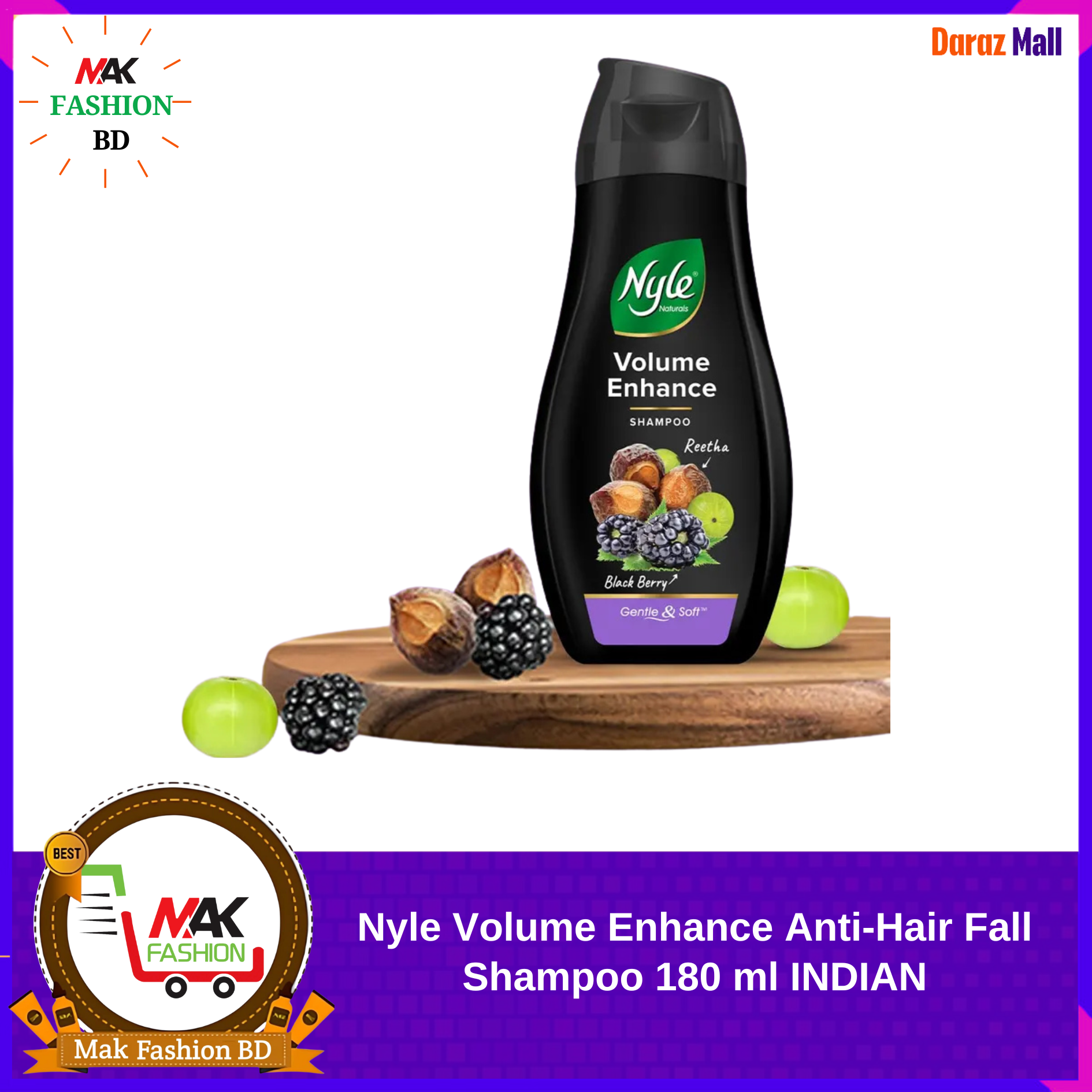 Nyle Volume Enhance Anti Hair Fall Shampoo 180ml INDIAN 327775988
