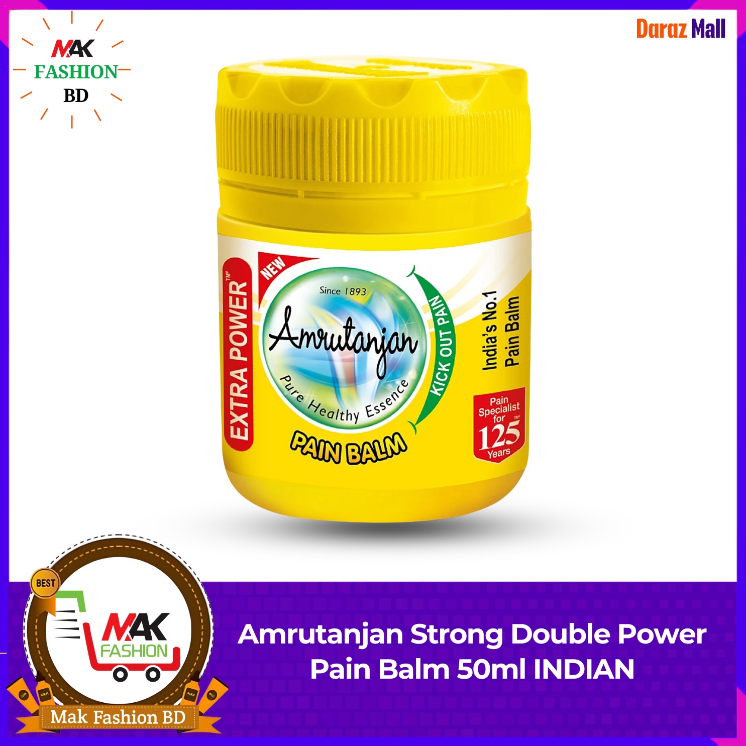 Amrutanjan Strong Double Power Pain Balm 50ml INDIAN 327696801