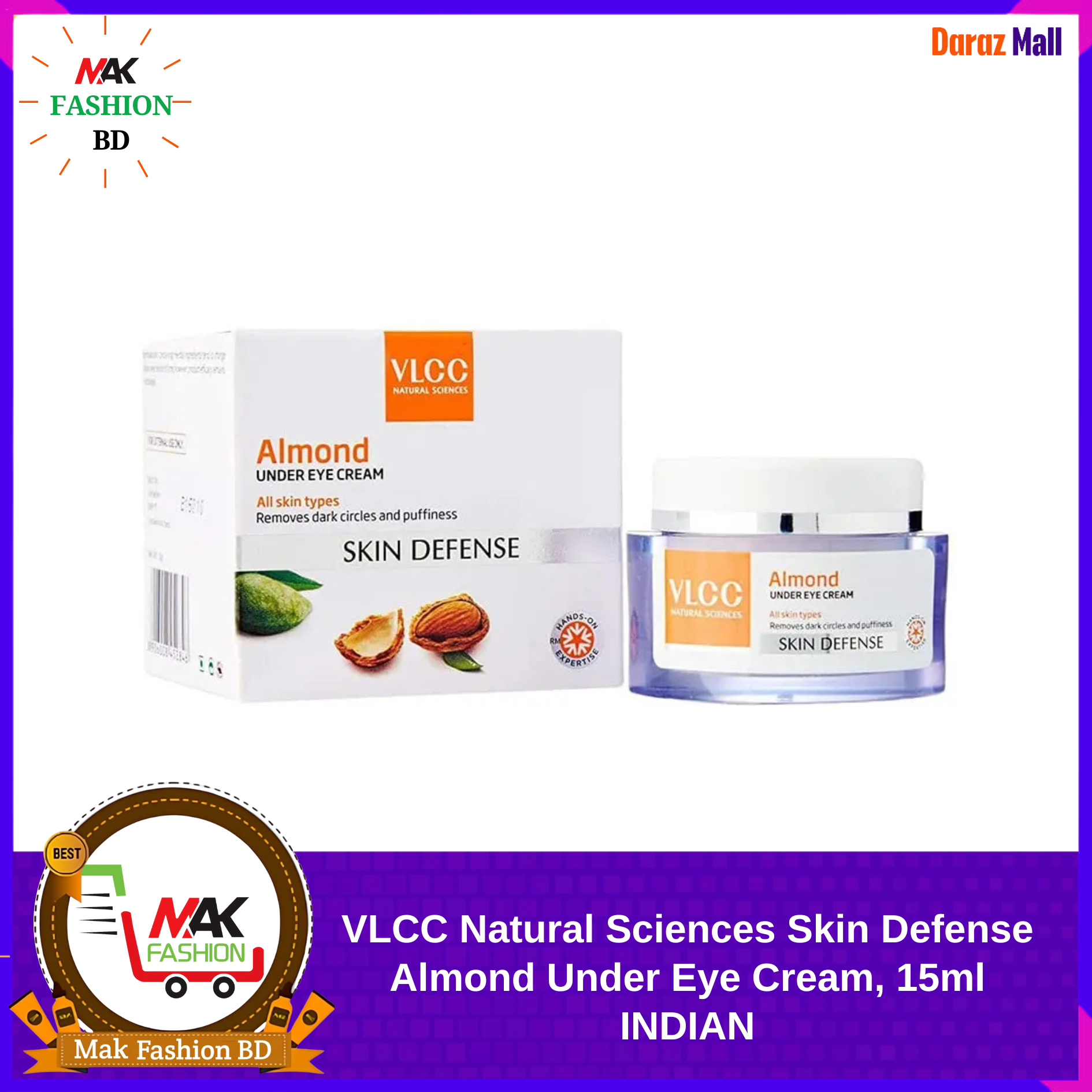 VLCC Natural Sciences Skin Defense Almond Under Eye Cream 15g INDIAN  332710522