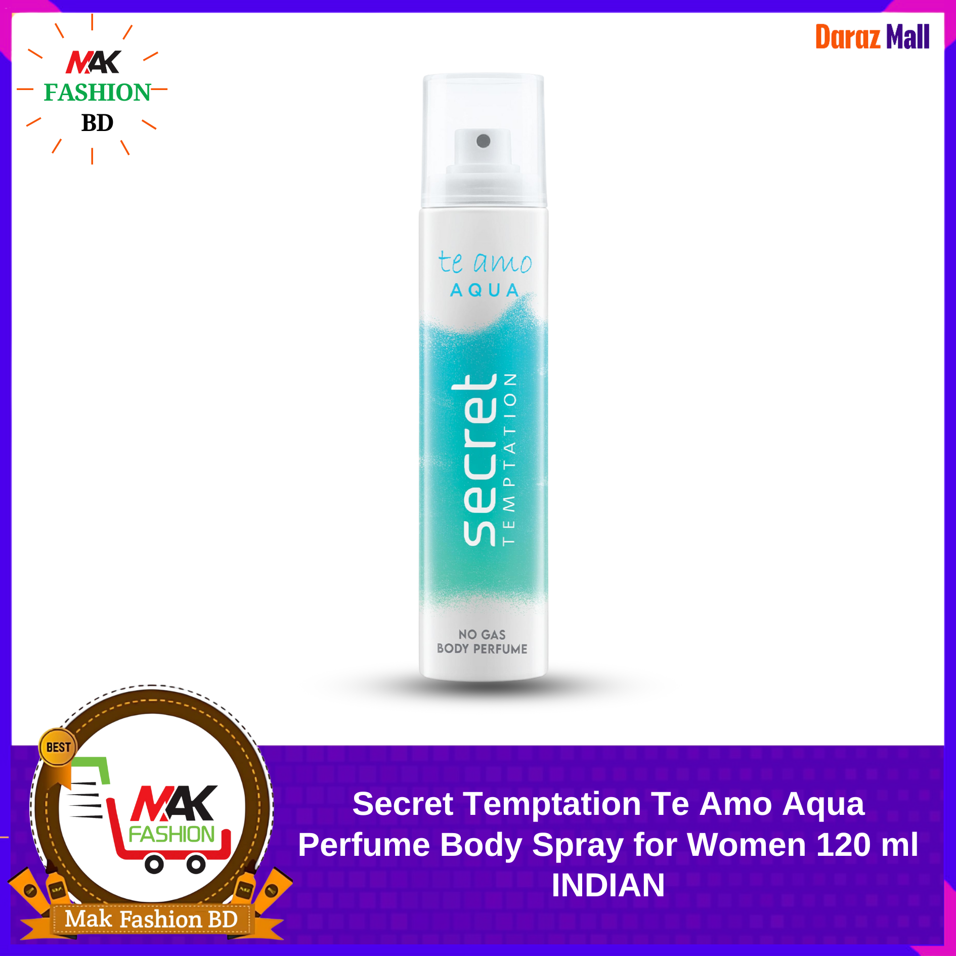 Secret Temptation Te Amo Aqua Perfume Body Spray for Women 120ml INDIAN 324459690