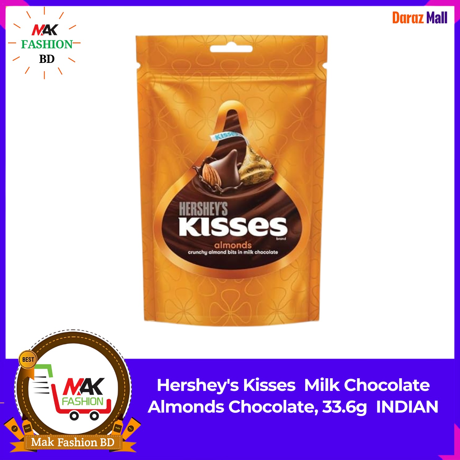 Hershey's Kisses Almonds Chocolate 33.6g INDIAN 343169216