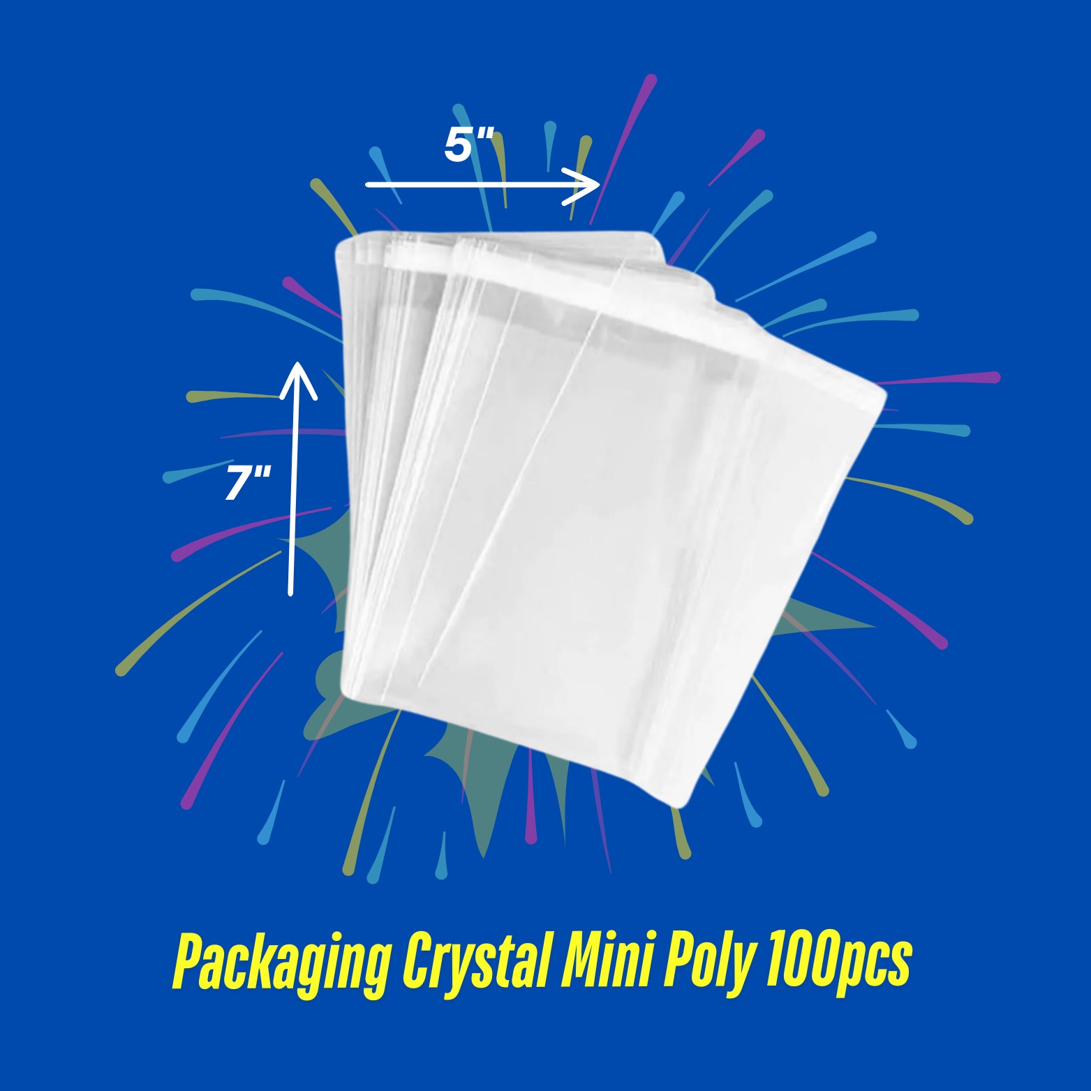 Crystal Small Cellophane Poly for Packaging Material Print Label  5" x 7" 100 pcs 387016037