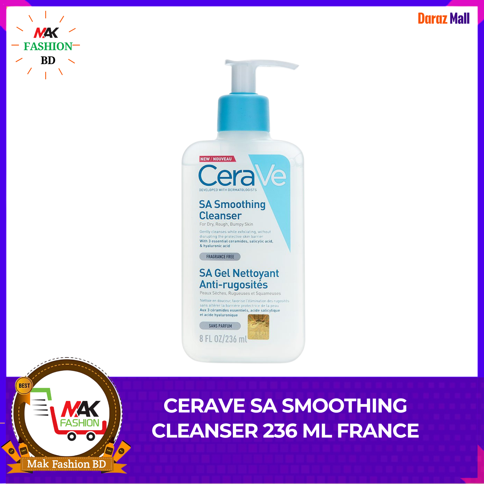 CeraVe SA Smoothing Cleanser 236ml FRANCE 521816000