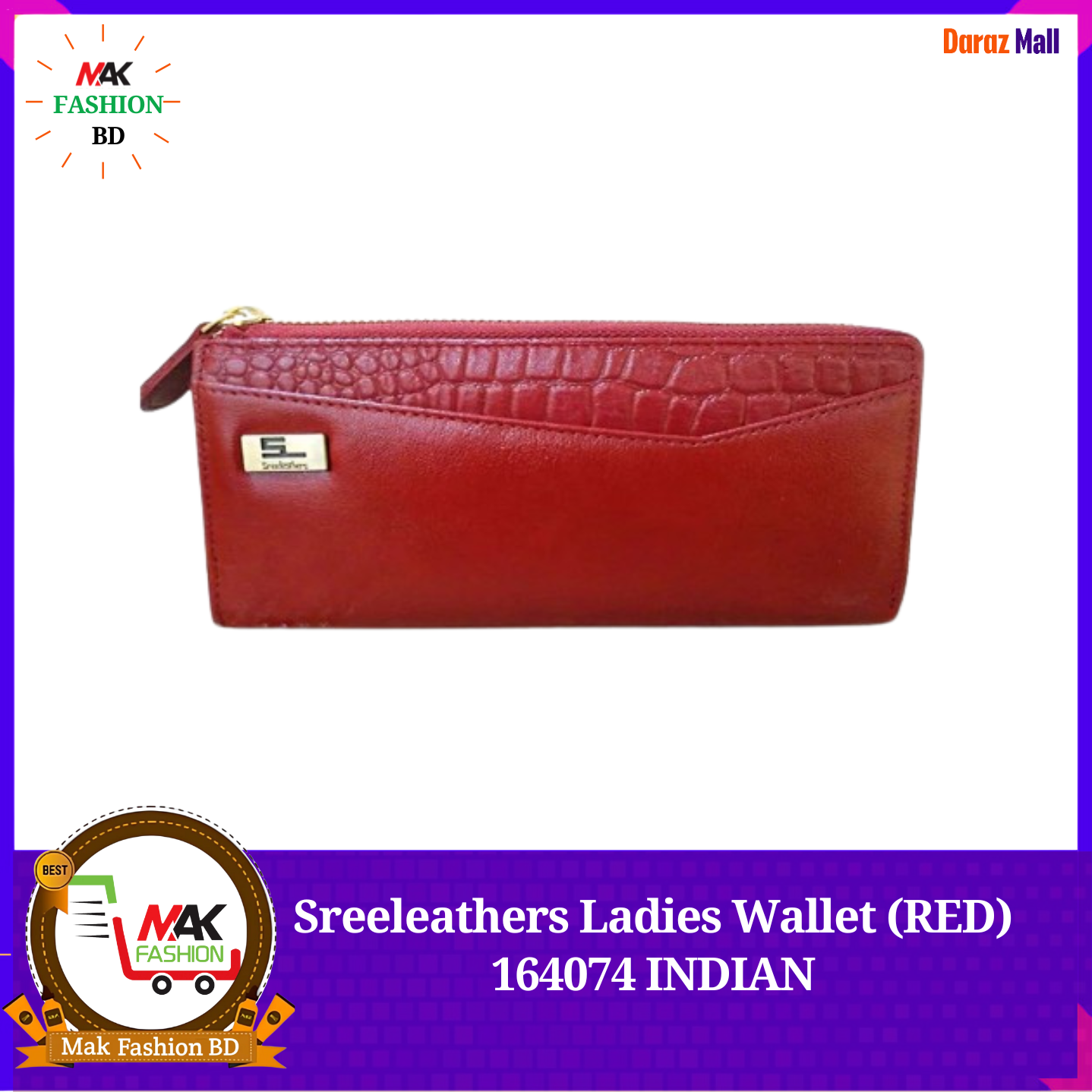Sreeleathers Ladies Wallet (RED) 164074 INDIAN 515673496