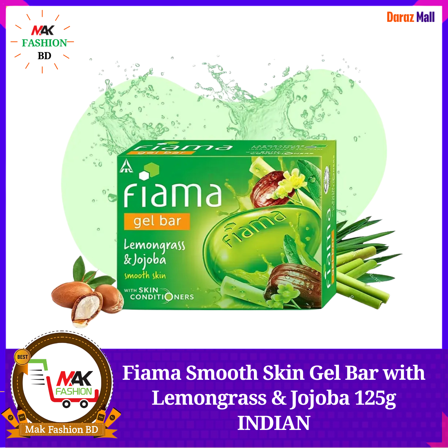 Fiama Smooth Skin Gel Bar with Lemongrass & Jojoba 125g INDIAN 506252045