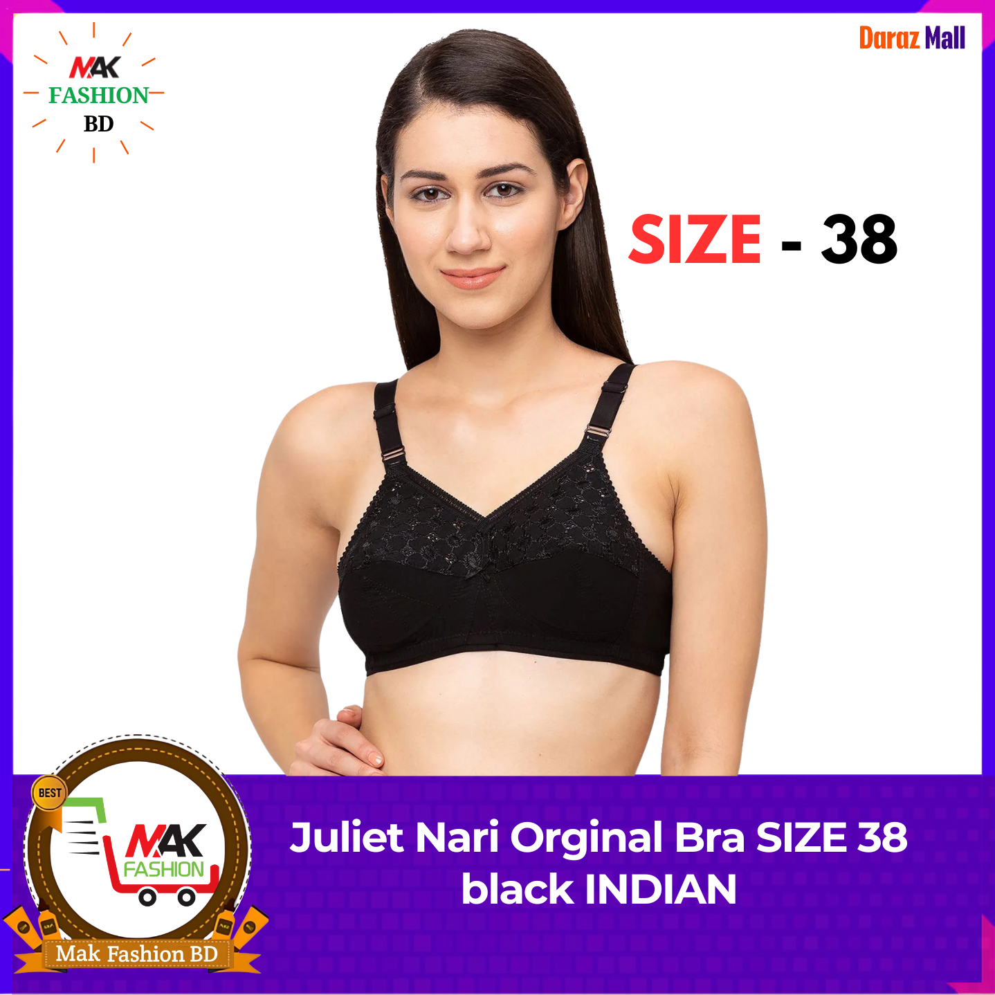 Juliet Nari Orginal Bra SIZE 38 black INDIAN 424777356