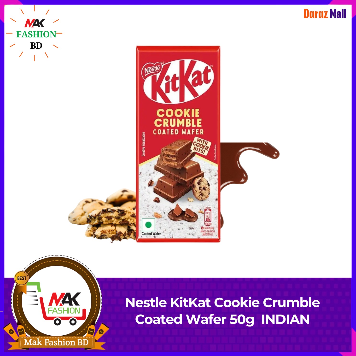 Nestle KitKat Cookie Crumble Coated Wafer 50g INDIAN 424240304