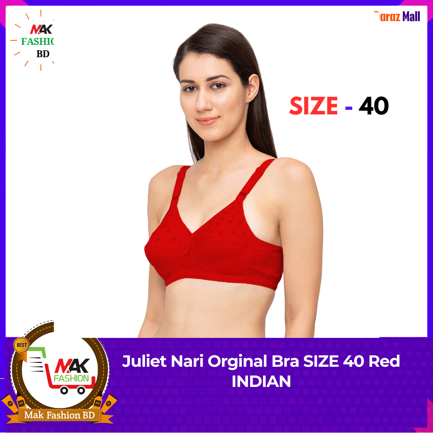 Juliet Nari Orginal Bra SIZE 40 Red INDIAN 420799293