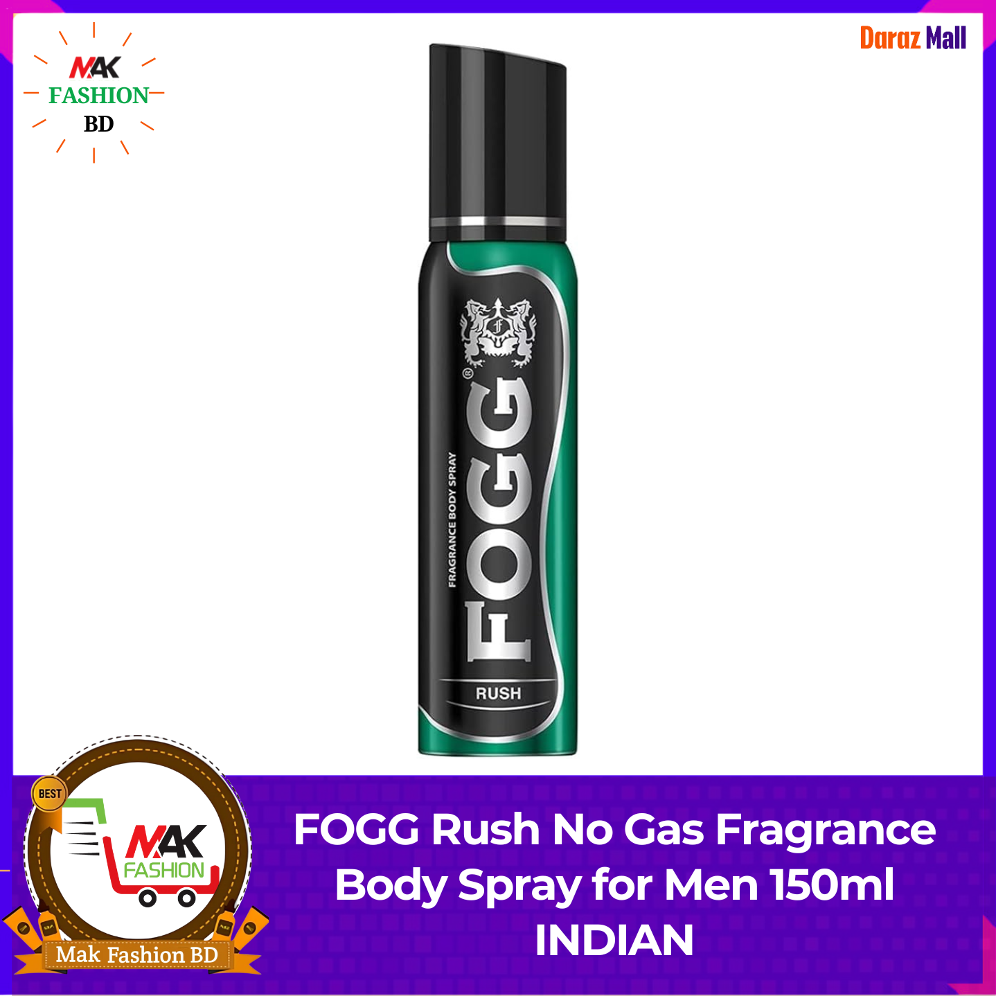 FOGG Rush No Gas Fragrance Body Spray for Men 150ml INDIAN 385547625