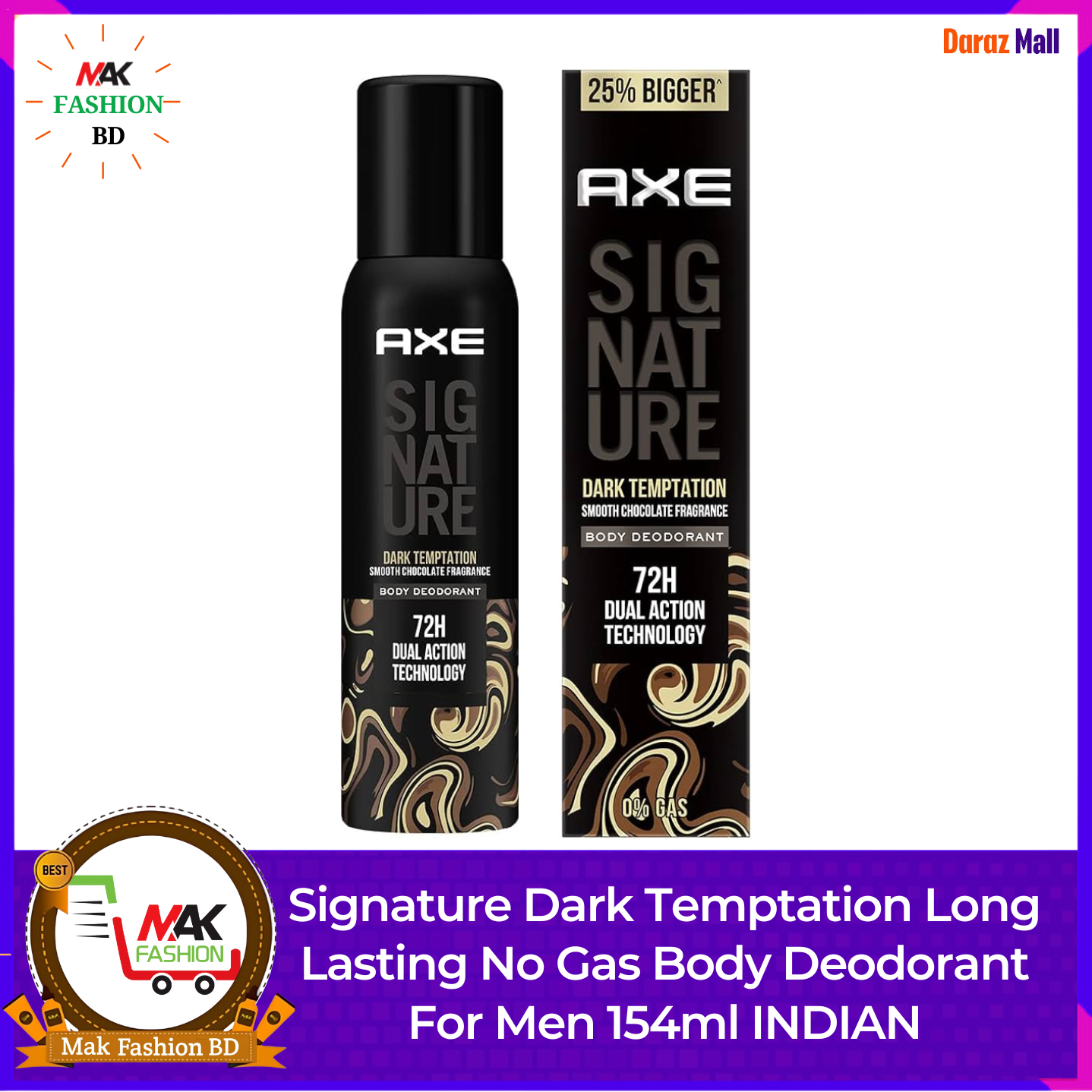 Axe Signature Dark Temptation Long Lasting No Gas Body Deodorant For Men 154ml INDIAN 373324719