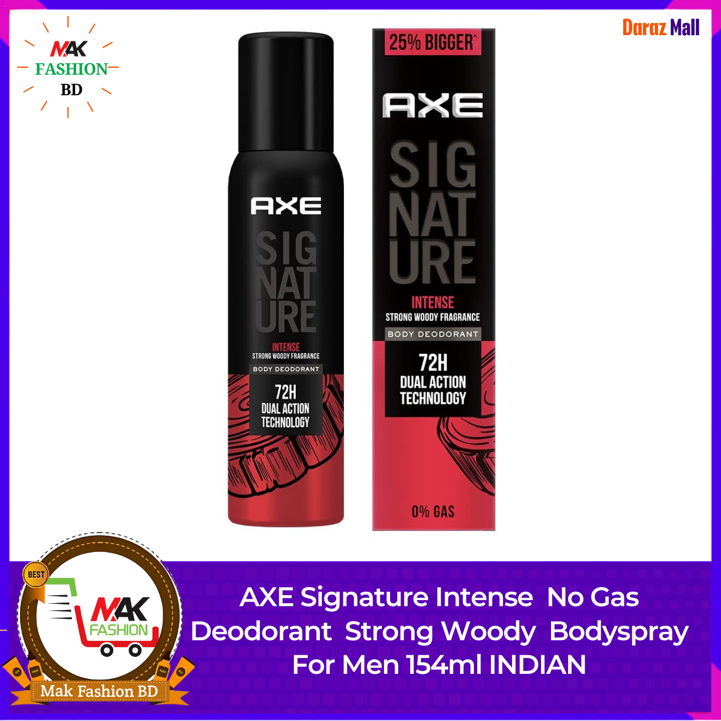 Axe Signature Intense No Gas Deodorant Strong Woody Bodyspray For Men 154ml INDIAN 373325647