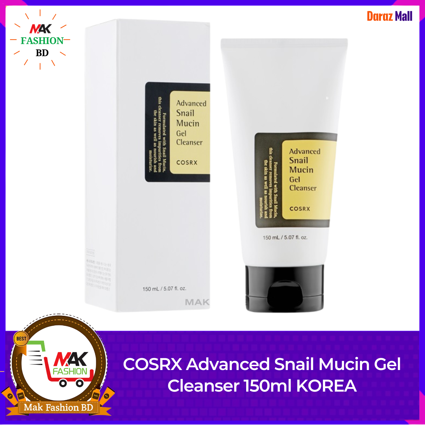 COSRX Advanced Snail Mucin Gel Cleanser 150ml KOREA 526365341