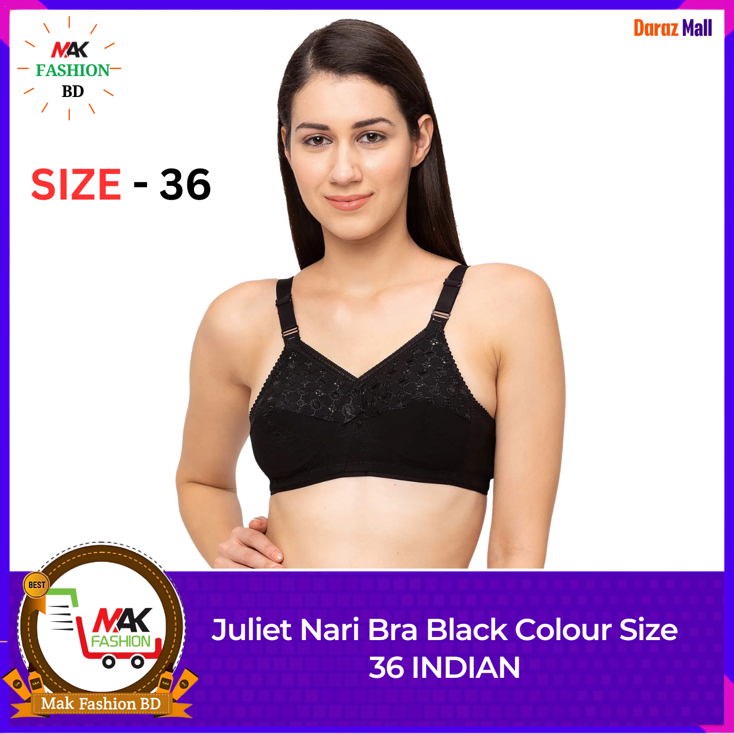 Juliet Nari Bra Black Colour Size 36 INDIAN 374667999