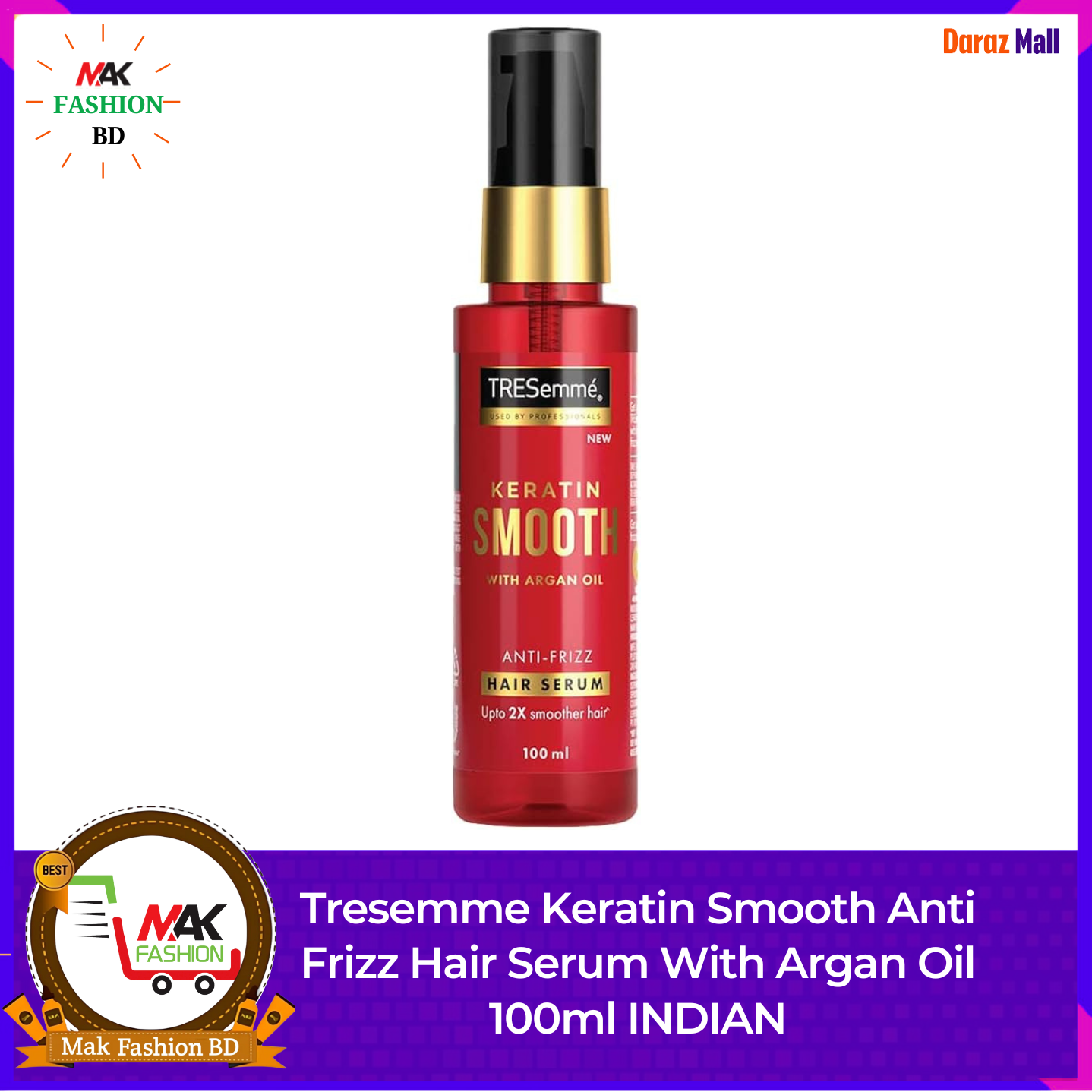 Tresemme Keratin Smooth Anti Frizz Hair Serum With Argan Oil 100ml INDIAN 526800634