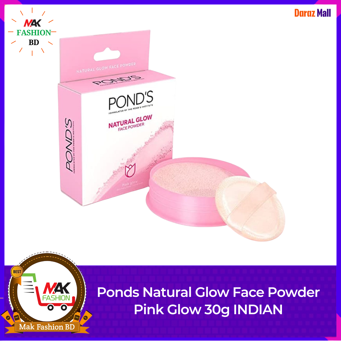 Ponds Natural Glow Face Powder Pink Glow 30g INDIAN 526818291