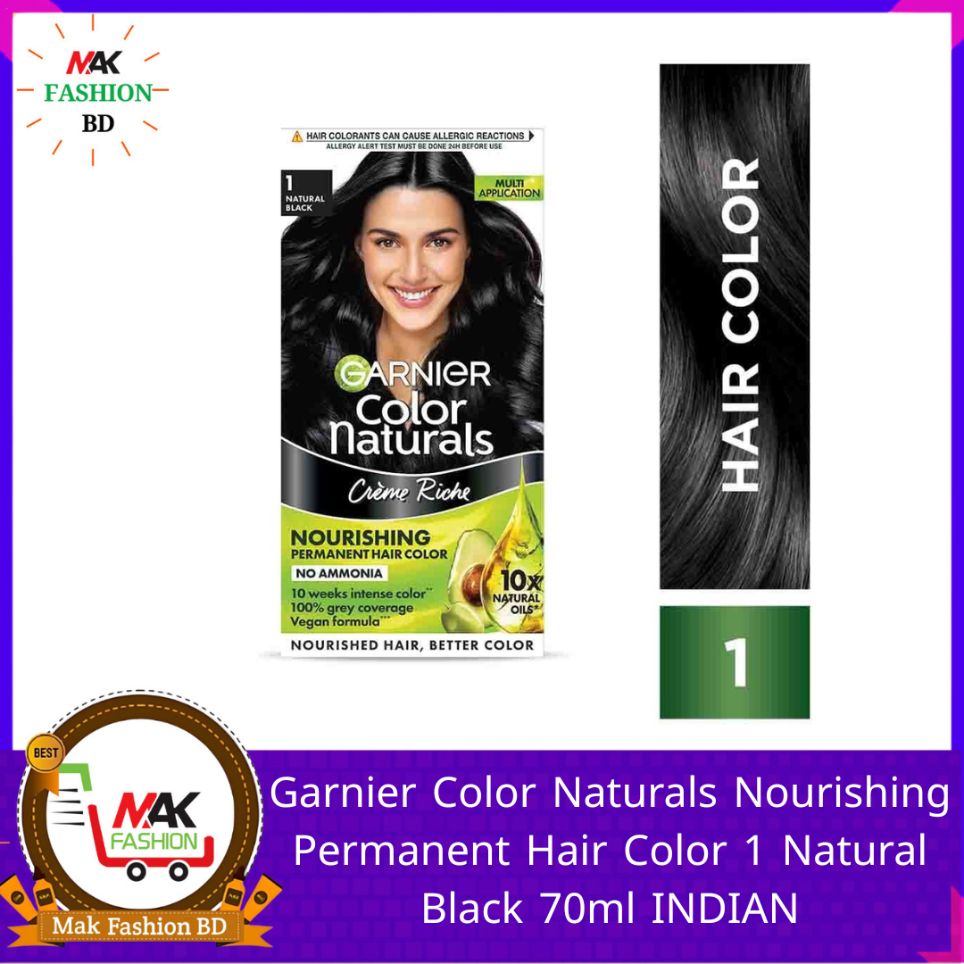 Garnier Color Naturals Nourishing Permanent Hair Color 1 Natural Black 70ml INDIAN 541360623