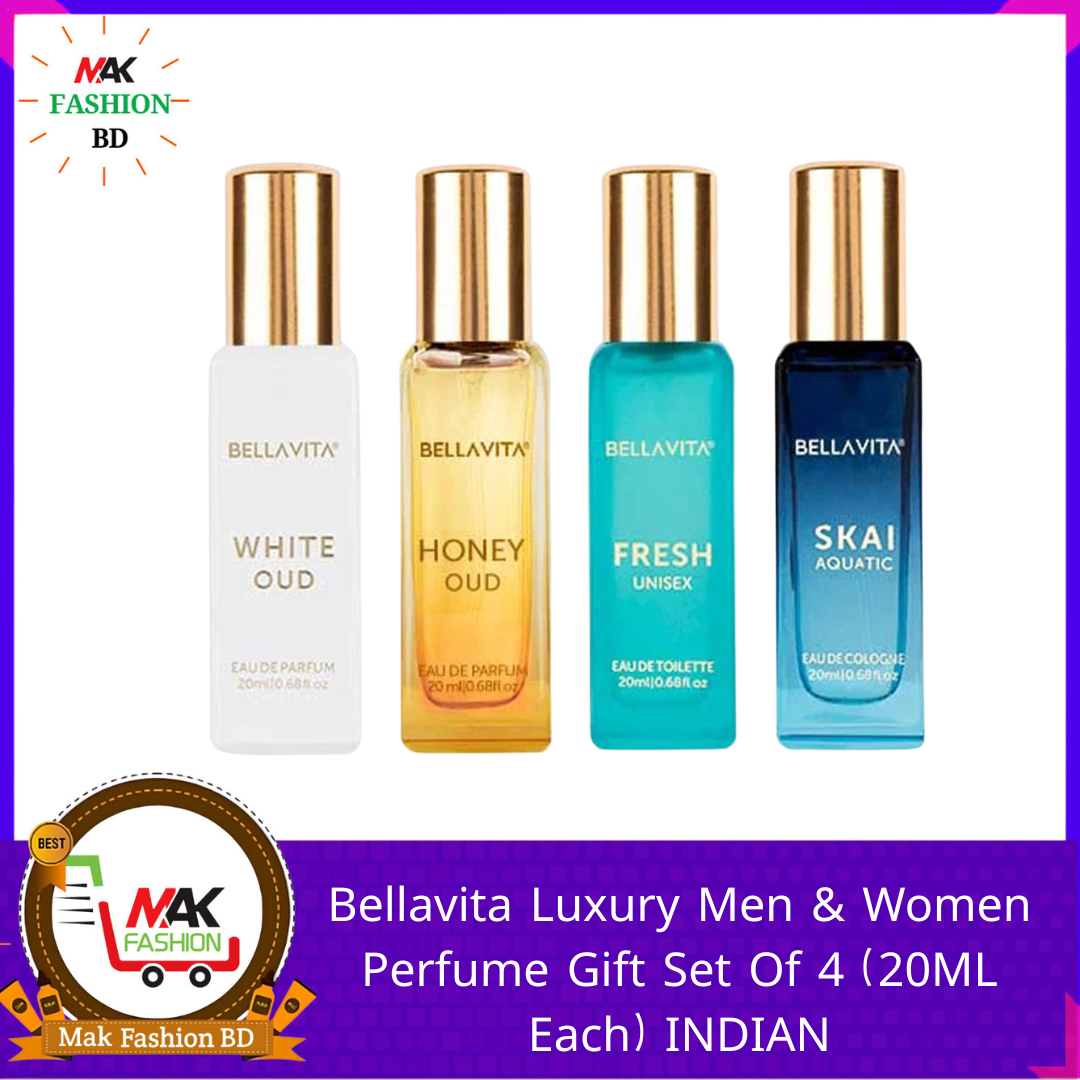 Bellavita Luxury Men & Women Perfume Gift Set 4x20ml Includes White, Honey, Fresh,Skai 80ml INDIAN 541367496
