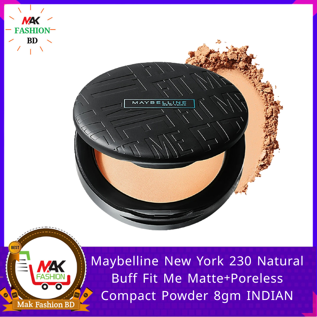 Maybelline New York 230 Natural Buff Fit Me Matte+Poreless Compact Powder 8gm INDIAN 523570549