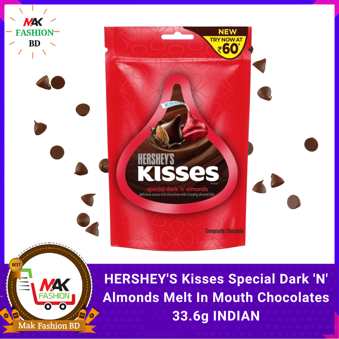 HERSHEY'S Kisses Special Dark 'N' Almonds Melt In Mouth Chocolates 33.6g INDIAN  542483949