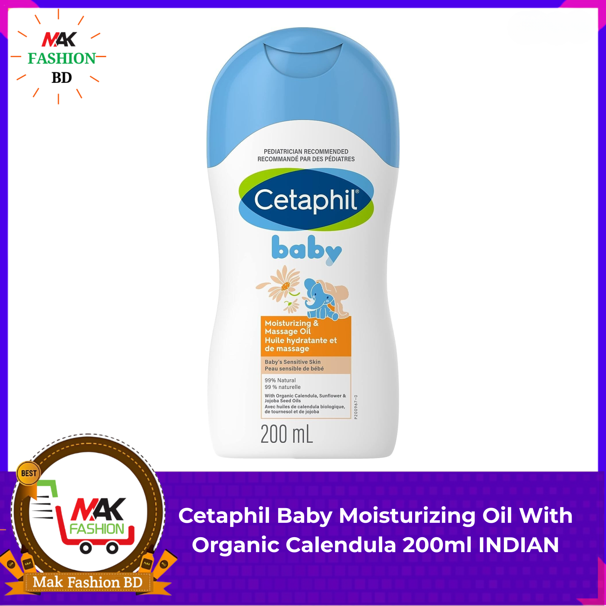 Cetaphil Baby Moisturizing Oil With Organic Calendula 200ml INDIAN  542485936