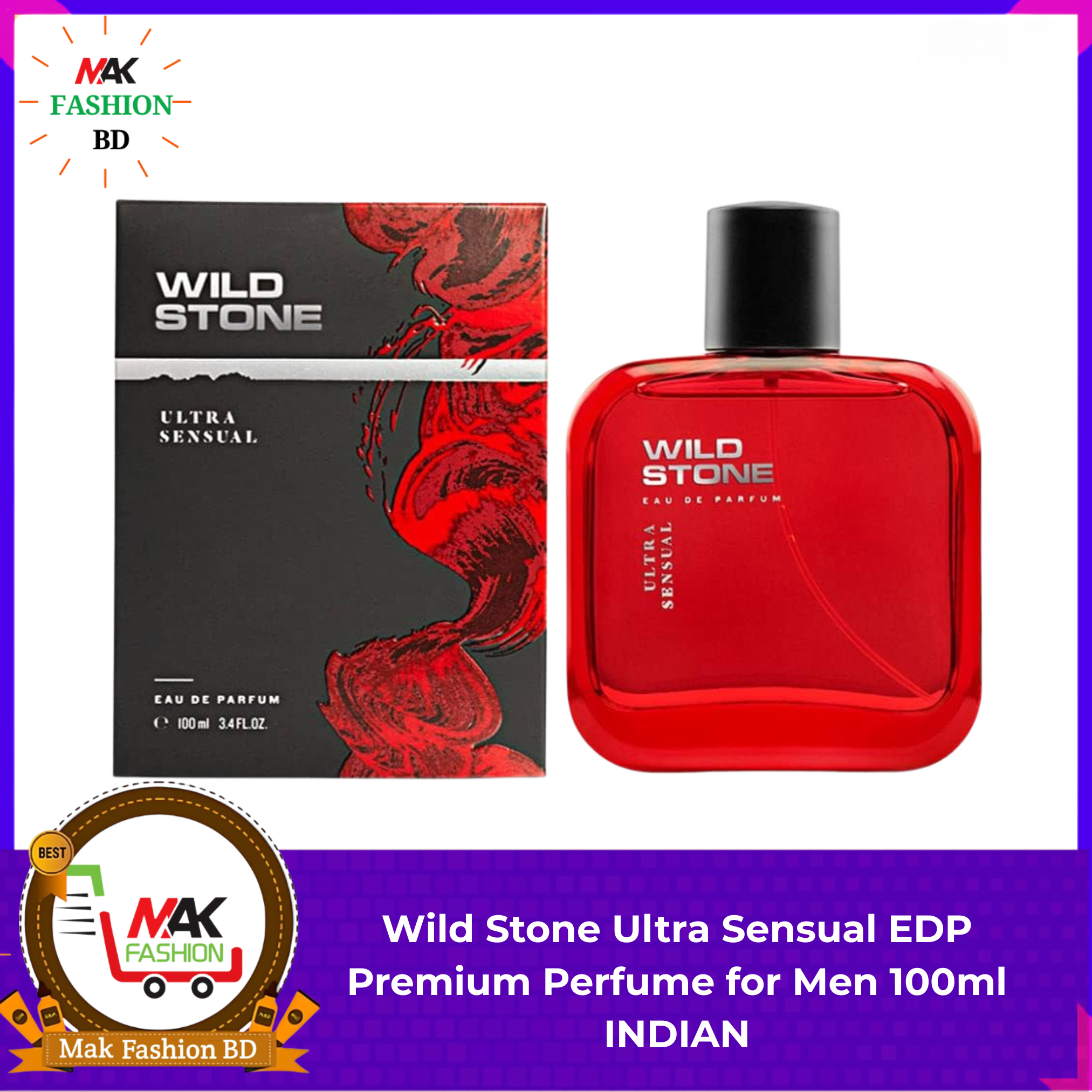 Wild Stone Ultra Sensual EDP Premium Perfume for Men 100ml INDIAN  542530567