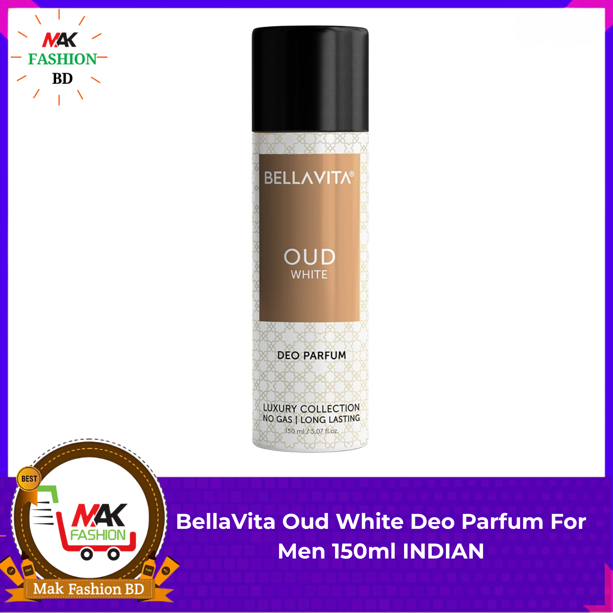 BellaVita Oud White Deo Parfum For Men 150ml INDIAN 542635322